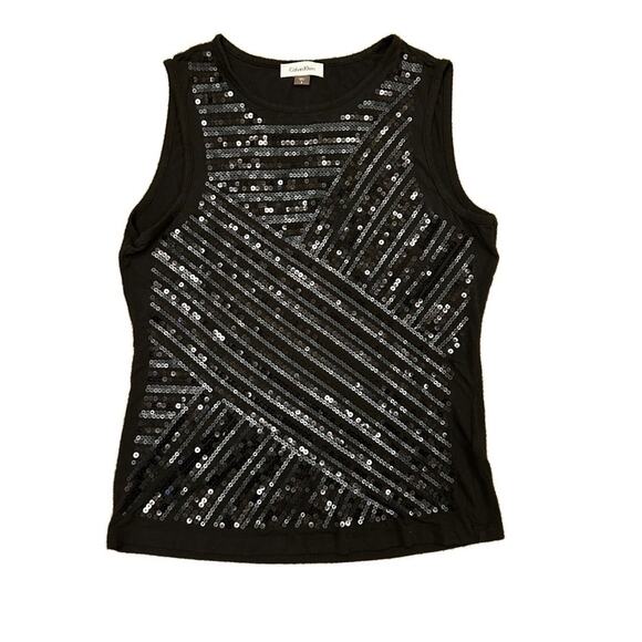 Calvin Klein Sequin Design Tank Top - Size Small - Picture 1 of 10